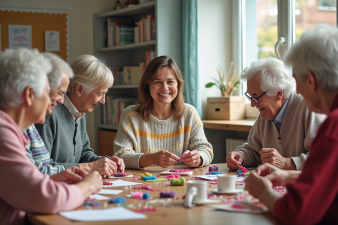 atelier-activite-communautaire Femme en groupe lors d'un atelier créatif communautaire