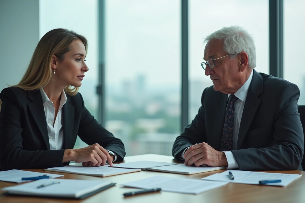 Discussion entre un homme et une femme dans un bureau moderne