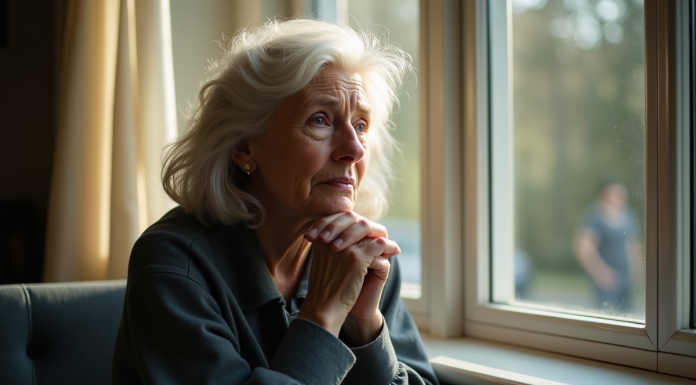 Femme contemplative assise près d'une fenêtre lumineuse