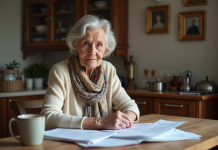 Reste à charge EHPAD : Qui le finance vraiment ? Femme senior lisant des documents dans une cuisine chaleureuse