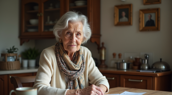 Reste à charge EHPAD : Qui le finance vraiment ? Femme senior lisant des documents dans une cuisine chaleureuse