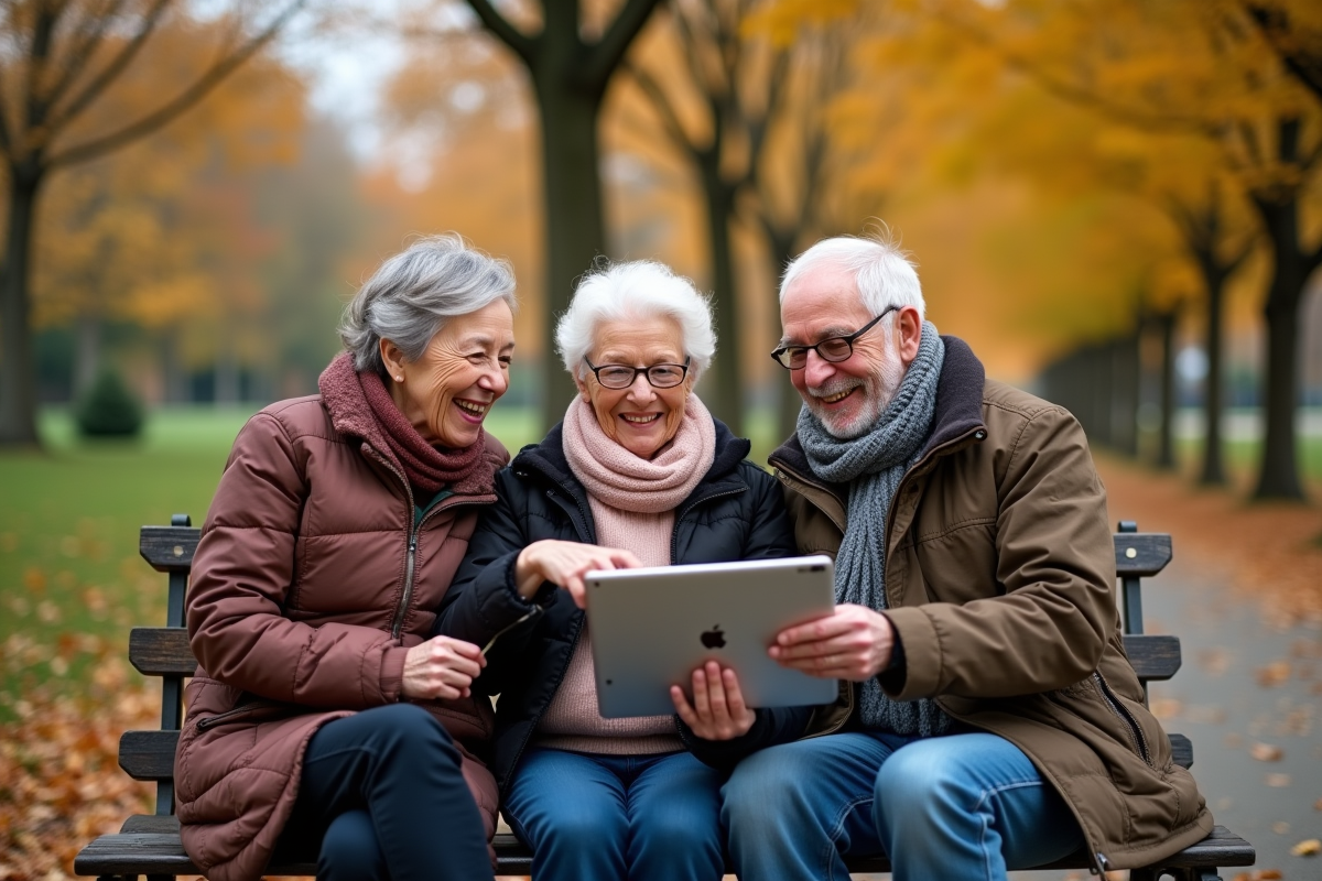 Groupe de seniors discutant autour d