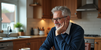 Retraite: choix adapté pour un salaire de 3000 euros net Homme d'âge moyen souriant vérifiant ses documents de pension