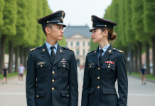 Service militaire obligatoire : Qui est concerné ? Jeunes soldats en uniforme lors d'une cérémonie officielle