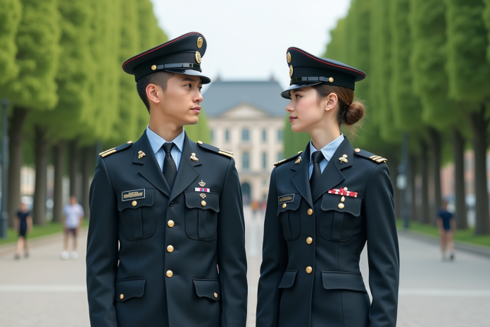 jeune-soldats-uniforme-ceremonie Jeunes soldats en uniforme lors d'une cérémonie officielle