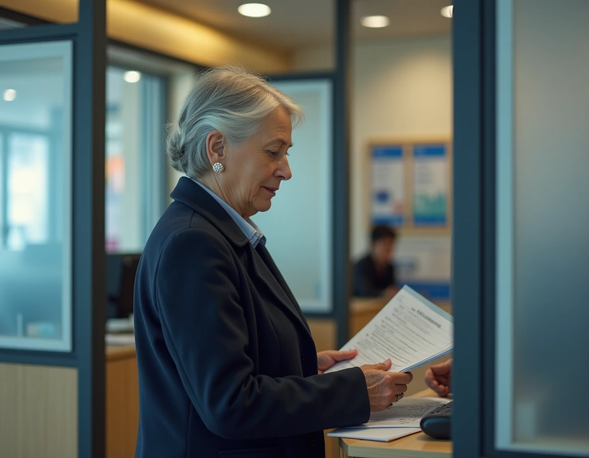 Retraitée consultant un conseiller financier au sujet de sa retraite complémentaire
